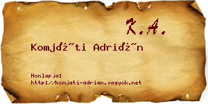 Komjáti Adrián névjegykártya
